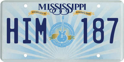 MS license plate HIM187