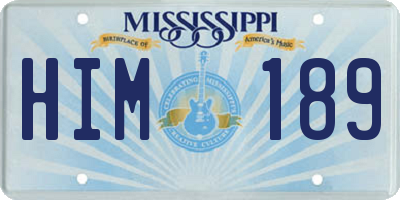 MS license plate HIM189