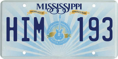 MS license plate HIM193