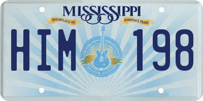 MS license plate HIM198