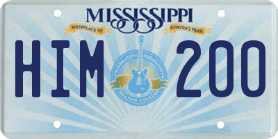 MS license plate HIM200