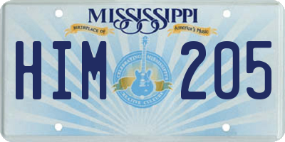 MS license plate HIM205