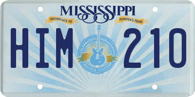 MS license plate HIM210