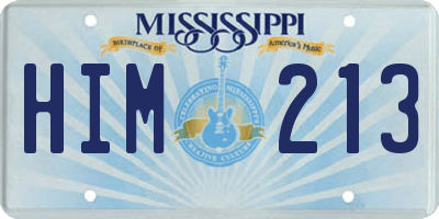 MS license plate HIM213