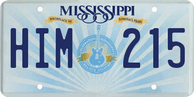MS license plate HIM215