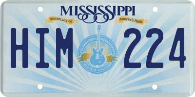 MS license plate HIM224