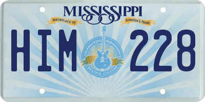 MS license plate HIM228
