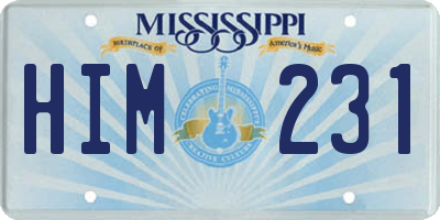 MS license plate HIM231