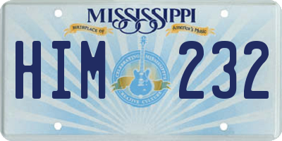 MS license plate HIM232