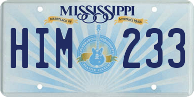 MS license plate HIM233