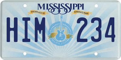 MS license plate HIM234