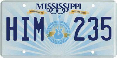 MS license plate HIM235
