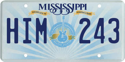 MS license plate HIM243