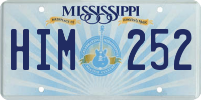 MS license plate HIM252