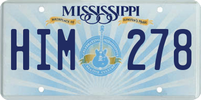 MS license plate HIM278
