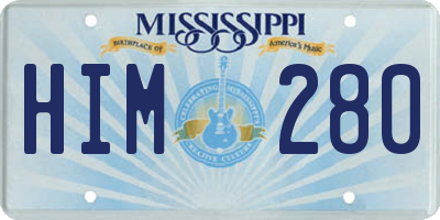 MS license plate HIM280