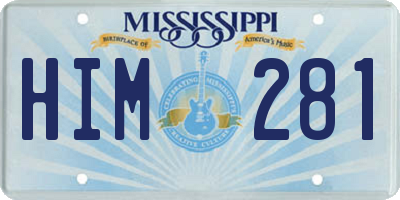 MS license plate HIM281