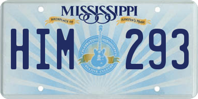 MS license plate HIM293