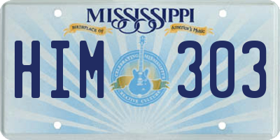 MS license plate HIM303