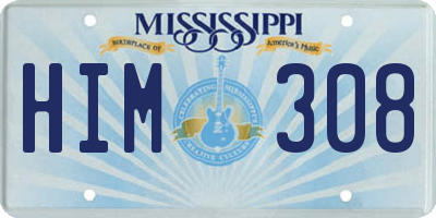 MS license plate HIM308