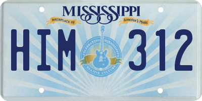 MS license plate HIM312