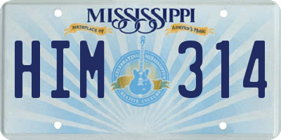 MS license plate HIM314