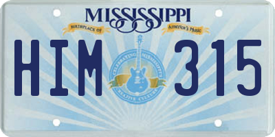 MS license plate HIM315
