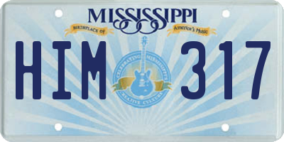MS license plate HIM317