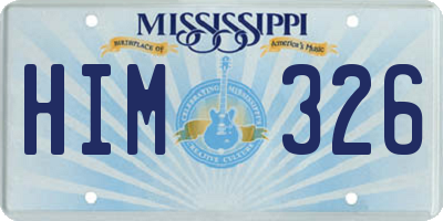 MS license plate HIM326