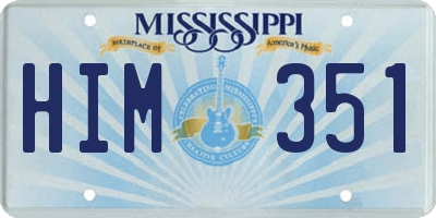 MS license plate HIM351