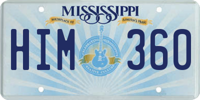 MS license plate HIM360