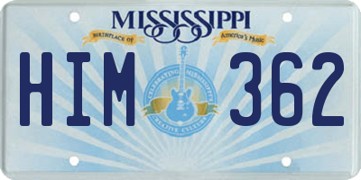 MS license plate HIM362