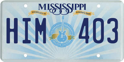 MS license plate HIM403