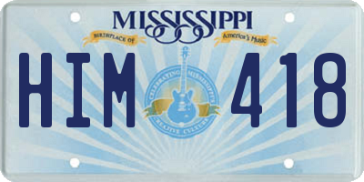 MS license plate HIM418