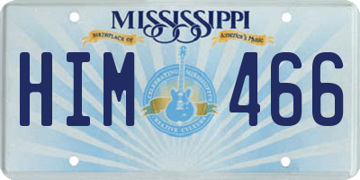 MS license plate HIM466