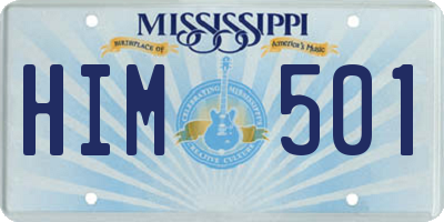MS license plate HIM501