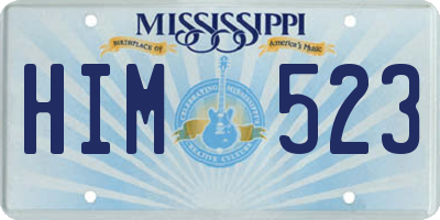 MS license plate HIM523