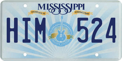 MS license plate HIM524