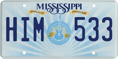MS license plate HIM533