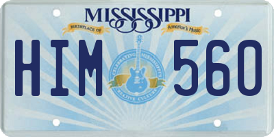 MS license plate HIM560