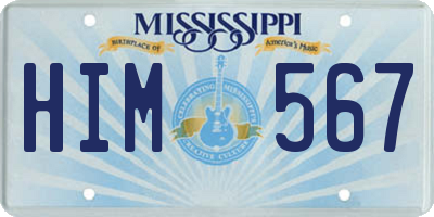 MS license plate HIM567