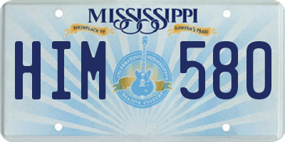 MS license plate HIM580