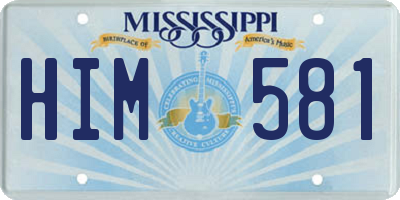 MS license plate HIM581