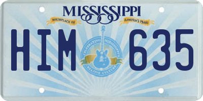 MS license plate HIM635