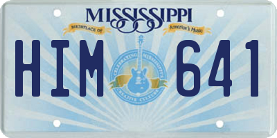 MS license plate HIM641