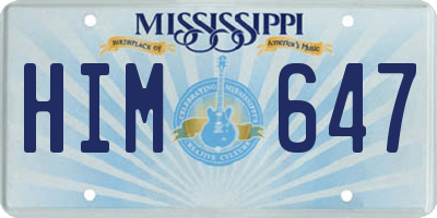 MS license plate HIM647