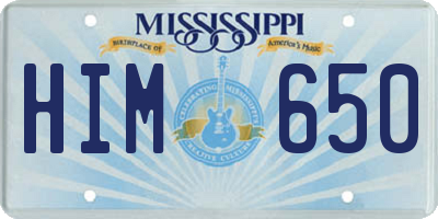 MS license plate HIM650