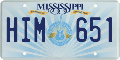 MS license plate HIM651
