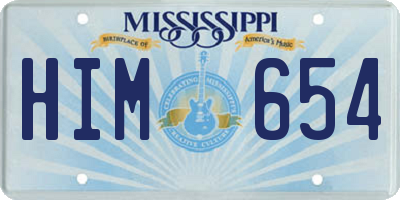 MS license plate HIM654