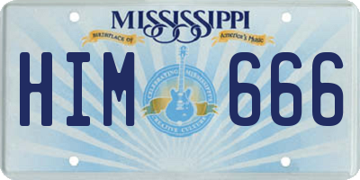 MS license plate HIM666